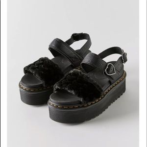Dr. Martens Voss Fluffy Faux Fur Platform Sandal